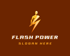 Human Lightning Muscles logo design