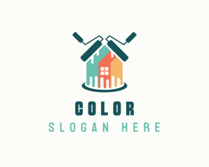 Maintenance Service - House Paint Roller logo design
