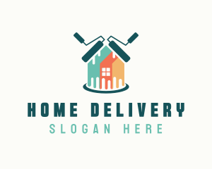 House Paint Roller logo design