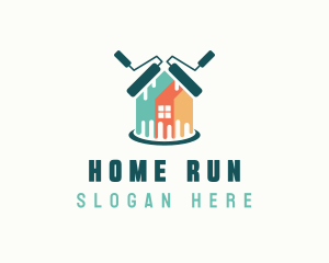 House Paint Roller logo design