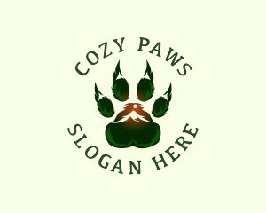 Outdoor Mountain Paw logo design