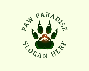 Outdoor Mountain Paw logo design