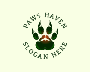 Outdoor Mountain Paw logo design