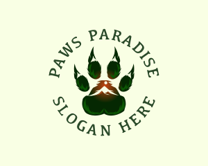 Outdoor Mountain Paw logo design