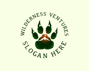 Outdoor Mountain Paw logo design