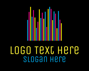 Colorful Neon Bars logo design