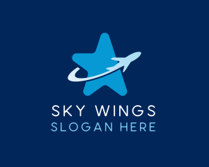 Airplane Travel Star logo design