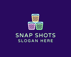 Neon Shot Glass Nightclub logo design