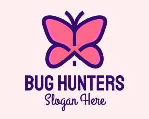 Entomology - Pink Butterfly House logo design