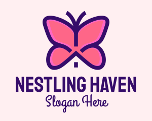Hatchery - Pink Butterfly House logo design