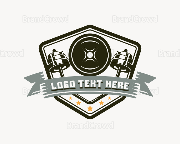 Barbell Weightlifting Exercise Logo