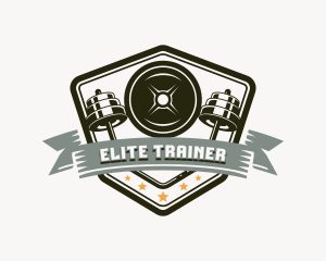 Barbell Weightlifting Exercise logo design