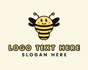Bee - Cute Bumblebee Wing logo design
