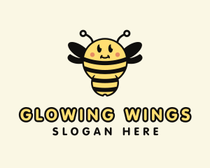 Cute Bumblebee Wing logo design