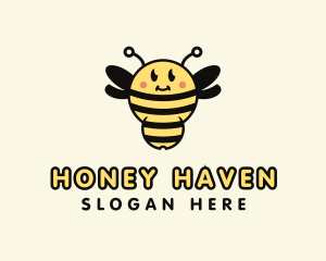 Beehive - Cute Bumblebee Wing logo design