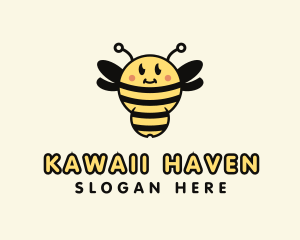 Kawaii - Cute Bumblebee Wing logo design