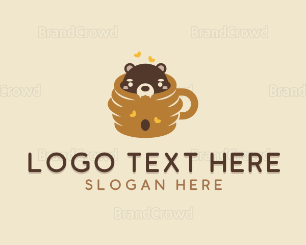 Cute Honeycomb Bear Logo