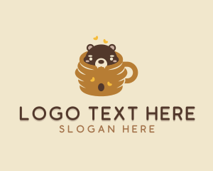 Shop - Cute Honeycomb Bear logo design