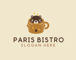 Cute Honeycomb Bear logo design