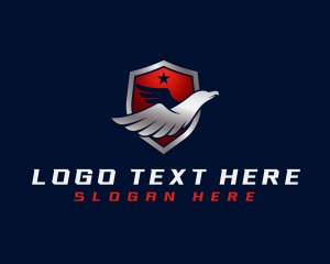 Military - Eagle Wings Shield logo design