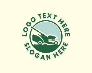 Landscaping Lawn Mower Logo