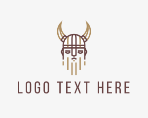 Headgear - Outline Viking Helmet logo design