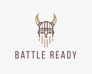 Outline Viking Helmet  logo design