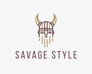 Outline Viking Helmet  logo design