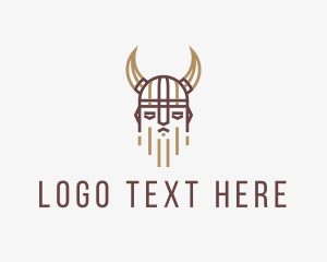 Sparta - Outline Viking Helmet logo design