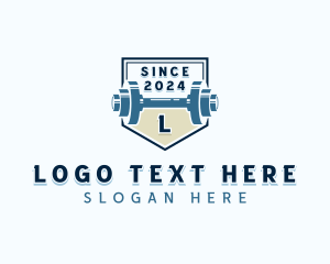 Emblem - Dumbbell Weights Gym logo design