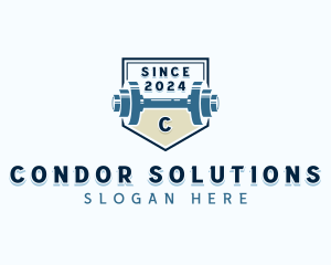 Dumbbell Weights Gym logo design