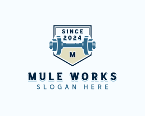 Dumbbell Weights Gym logo design