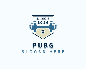 Training - Dumbbell Weights Gym logo design