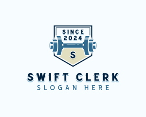 Dumbbell Weights Gym logo design