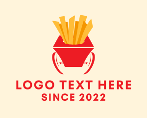 On The Go - French Fries Cart logo design