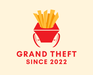French Fries Cart  logo design