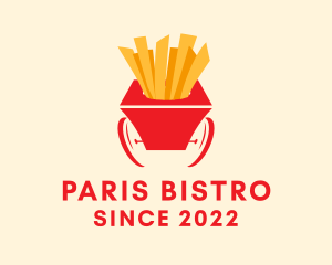 French Fries Cart  logo design