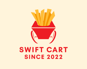 French Fries Cart  logo design