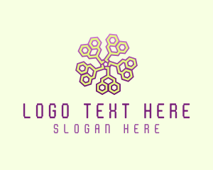 Circuit Tech Flower logo design