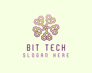 Circuit Tech Flower logo design