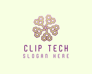 Circuit Tech Flower logo design