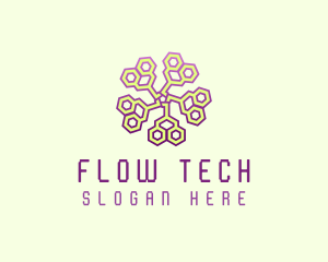 Circuit Tech Flower logo design