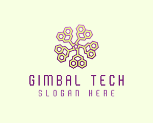 Circuit Tech Flower logo design