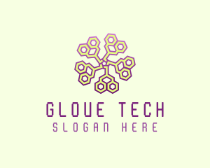 Circuit Tech Flower logo design