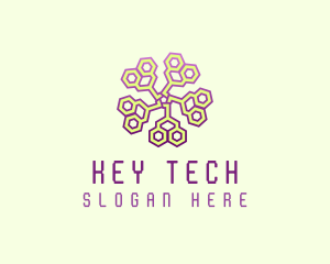 Circuit Tech Flower logo design