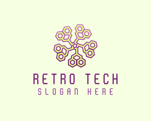 Circuit Tech Flower logo design