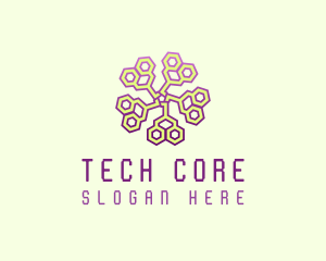 Circuit Tech Flower logo design