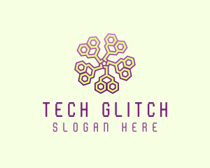 Circuit Tech Flower logo design