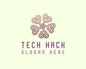 Circuit Tech Flower logo design