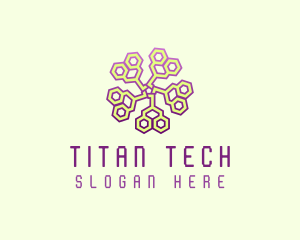 Circuit Tech Flower logo design